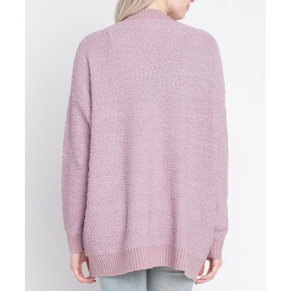 New lilac purple fuzzy cardigan sweater - Picture 2 of 2